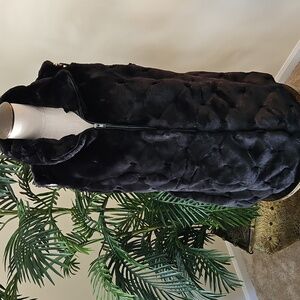 WHBM long faux fur vest